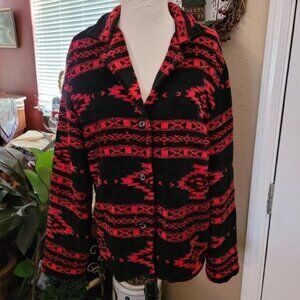 Southwest Jacket Women's Medium Black Red Country Western Rodeo Equestrian Barn